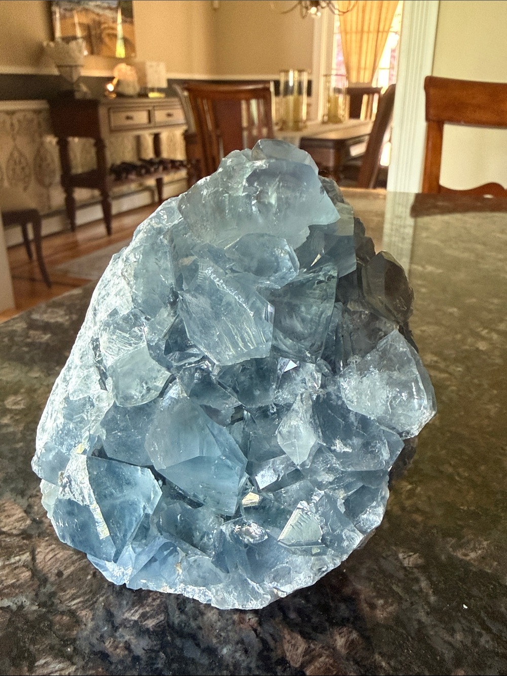 Large Blue Celestite Crystal Cluster